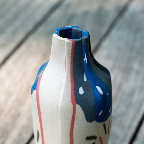 Folded Vase, Blue & Spruce
