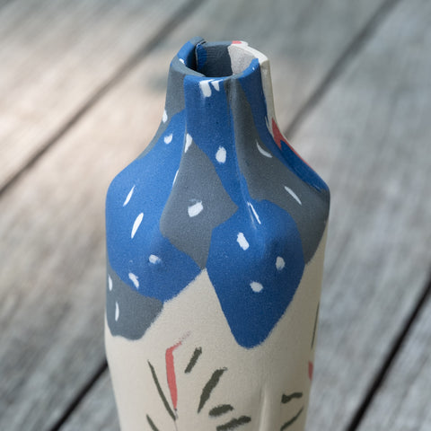 Folded Vase, Blue & Spruce