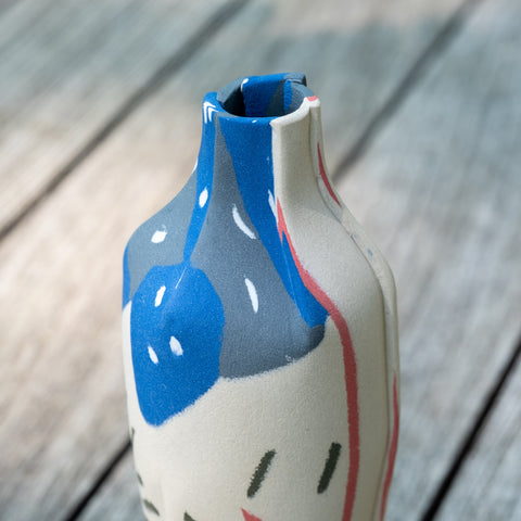 Folded Vase, Blue & Spruce