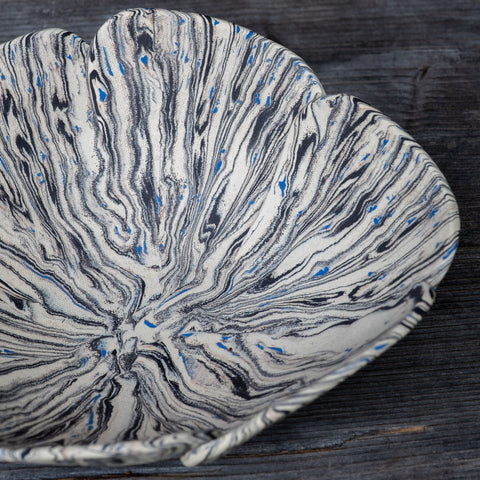 Floral Bowl, Blue & Black