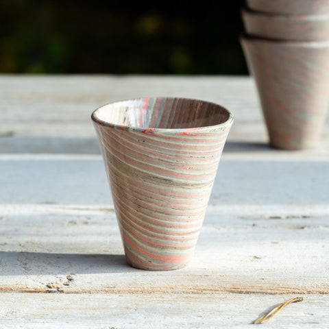 Espresso Cup, Coral, Green & Blue
